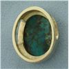 Image 2 : Turquoise Bezel Large Pendant in 10K Yellow Gold