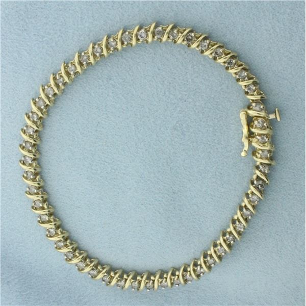 Diamond Tennis Bracelet in 10K Yellow Gold