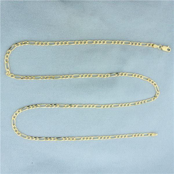 22 Inch Figaro Link Chain Necklace in 14K Yellow Gold