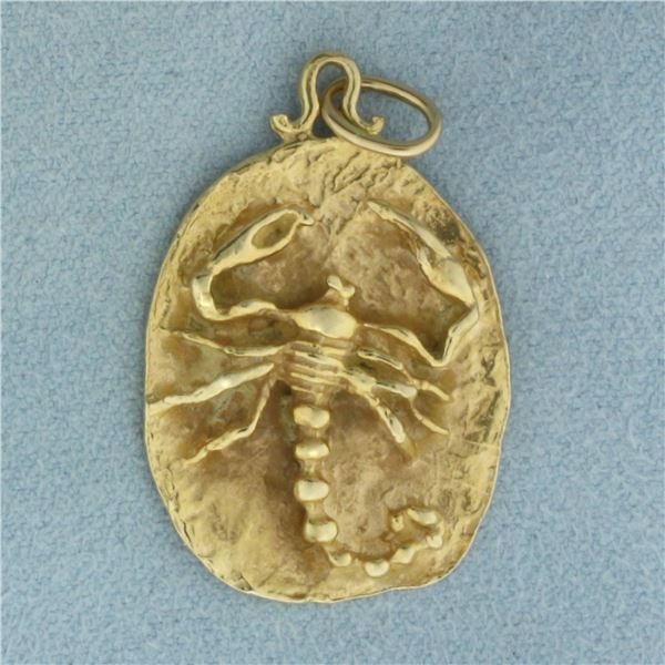 Scorpio Zodiac Pendent or Charm in 14k Yellow Gold