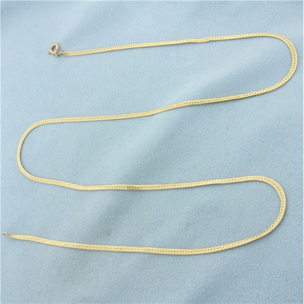 22 Inch Italian Herringbone Link Chain Necklace in 14k Yellow Gold