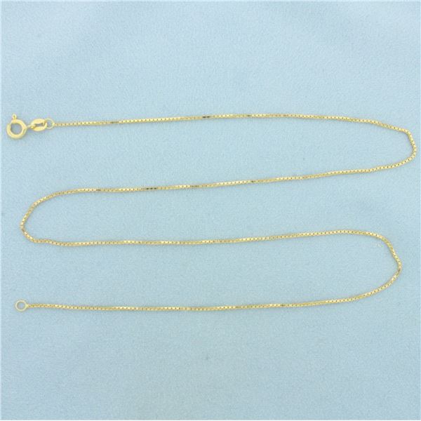 20 Inch Box Link Chain Necklace in 14k Yellow Gold