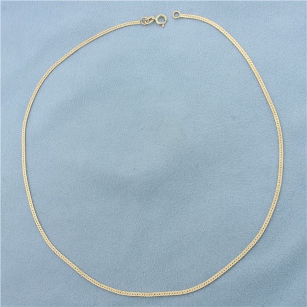 15 Inch Herringbone Link Chain Necklace in 14k Yellow Gold
