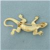 Image 2 : Gecko Lizard Brooch Pin in 14k Yellow Gold