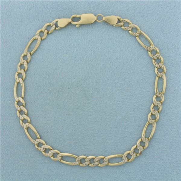 Figaro Bracelet in 14k Yellow Gold