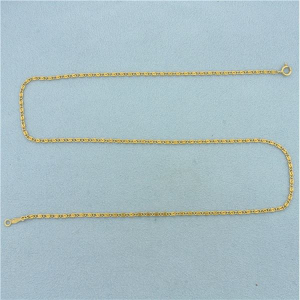 17 Inch Snail Scroll Link Chain Necklace in 14kYellow Gold