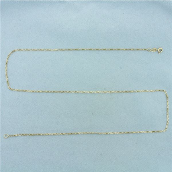 21 inch Figaro Link Chain Necklace in 18k Yellow Gold