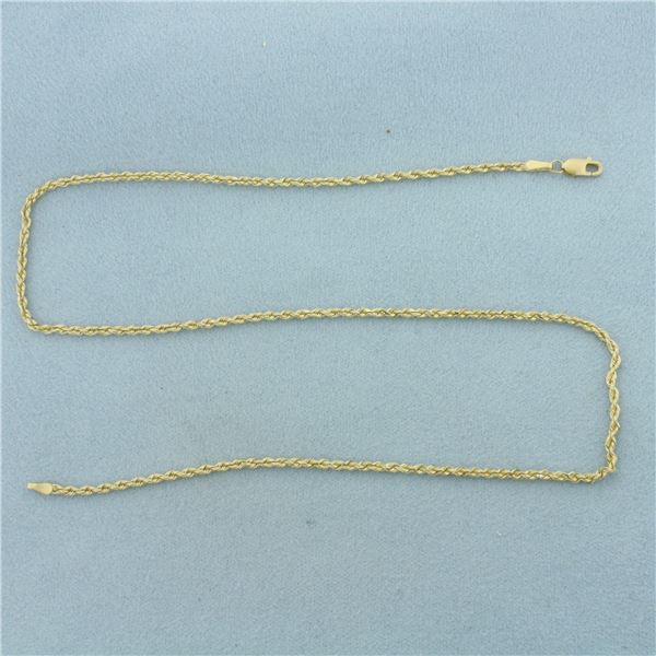 16 inch Rope Link Chain Necklace in 14k Yellow Gold