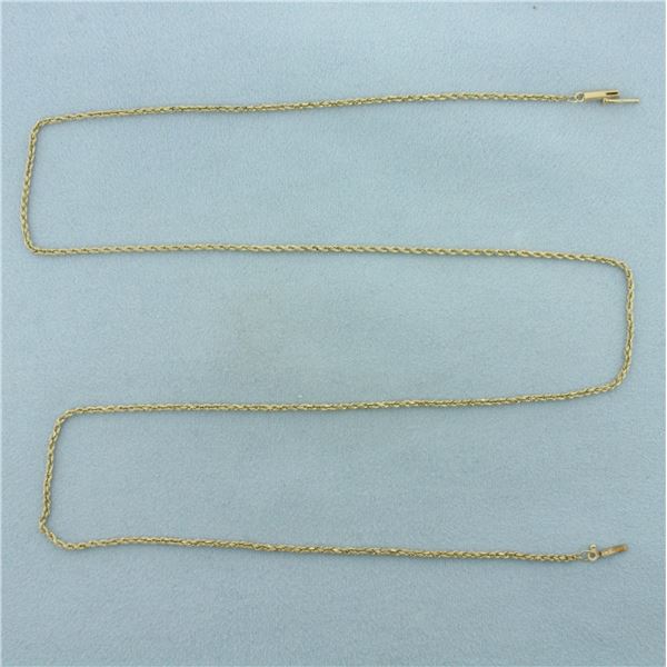 25 inch Rope Link Chain Necklace in 14k Yellow Gold
