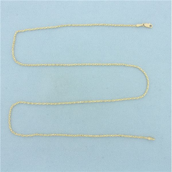20 inch Rope Link Chain Necklace in 14k Yellow Gold