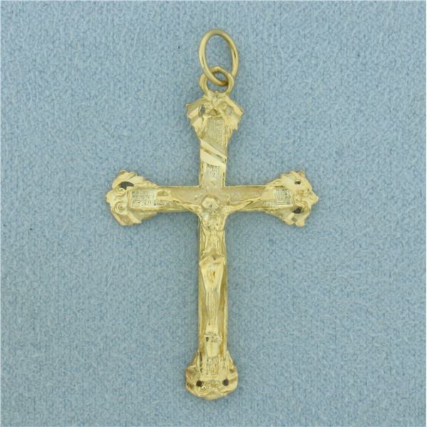 Crucifix Cross Pendent in 14k Yellow Gold