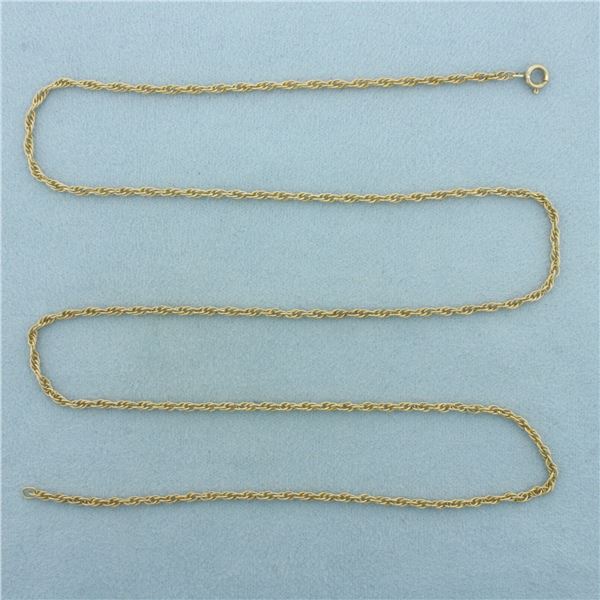 24 inch Rope Link Chain Necklace in 14k Yellow Gold