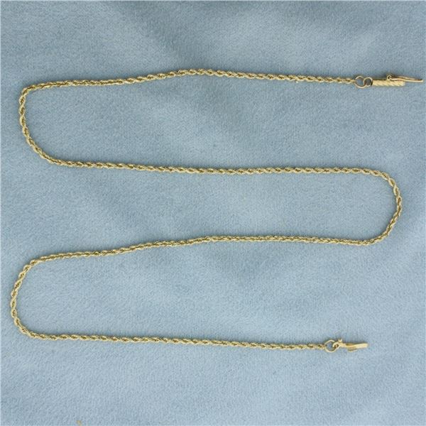 16 inch Rope Link Chain Necklace in 14k Yellow Gold