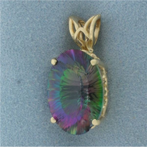 Mystic Topaz Pendant in 14K Yellow Gold