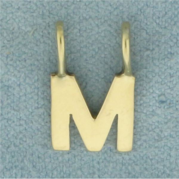 M initial Pendant in 14K Yellow Gold