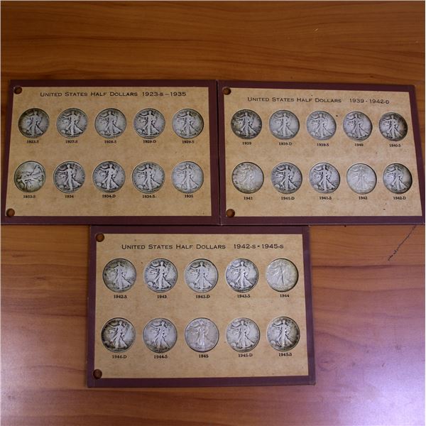 Walking Liberty Half Dollars Coin Set 1923 to 1945
