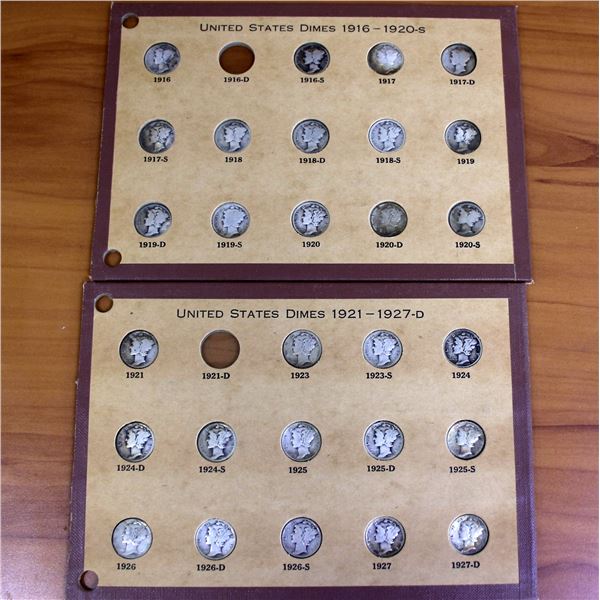 Mercury Dime Coin Set 1916  to 1927