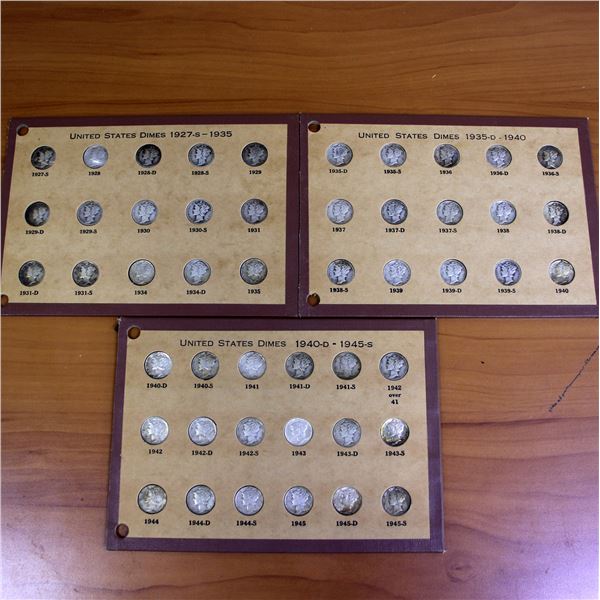 Mercury Dime Coin Set 1927 to 1945