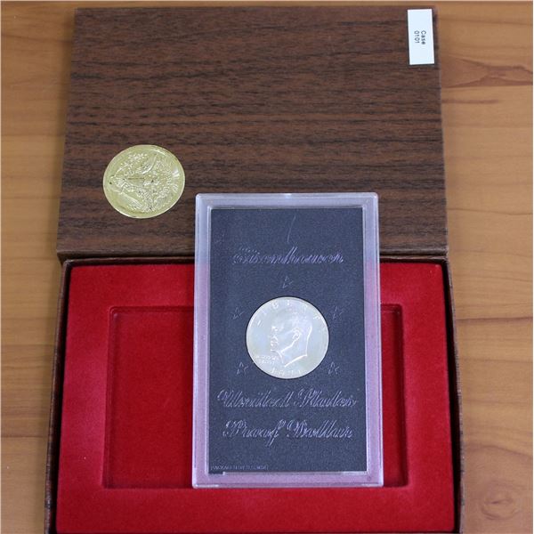 US Mint Eisenhower Proof Silver Dollar Coin OGP