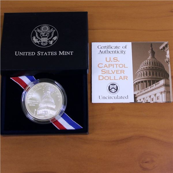 US Mint 1994 US Capitol Commemorative Silver Dollar Coin OGP