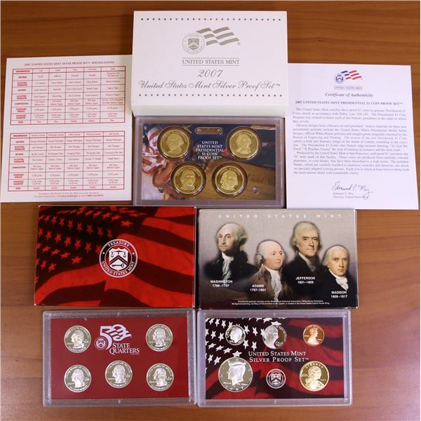2007 US Mint Silver Coin Proof Set OGP