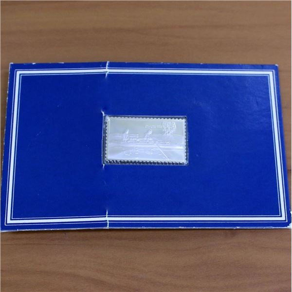 Franklin Mint Olympics 1980 Rowing Silver Commemorative Stamp
