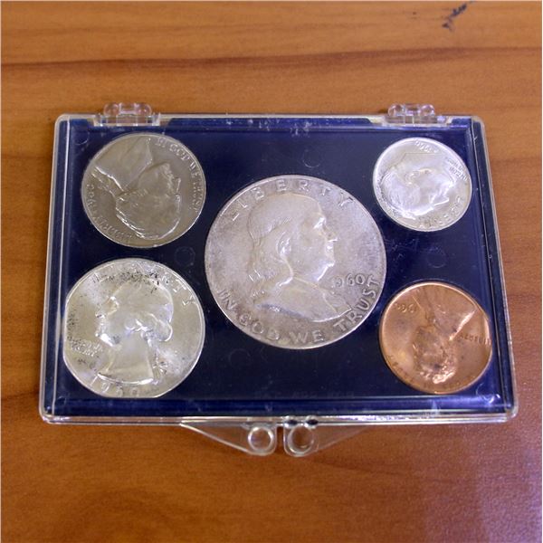 1960 Uncirculated Silver Franklin Half Dollar Coin Set