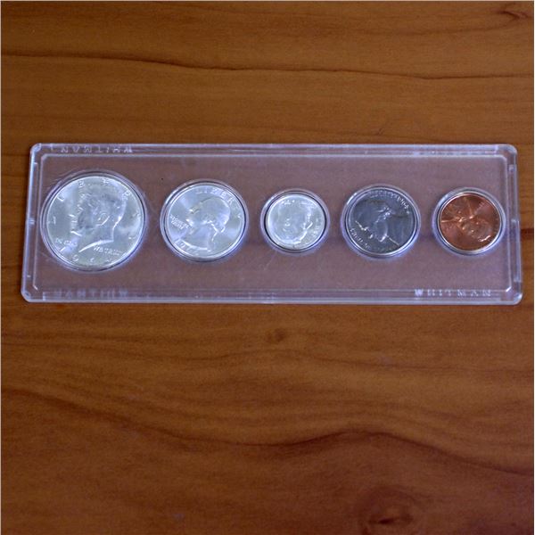 Uncirculated Silver Kenney Half Dollar Coin Set in Slab