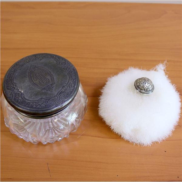 Antique Dresser Powder Jar in Sterling Silver