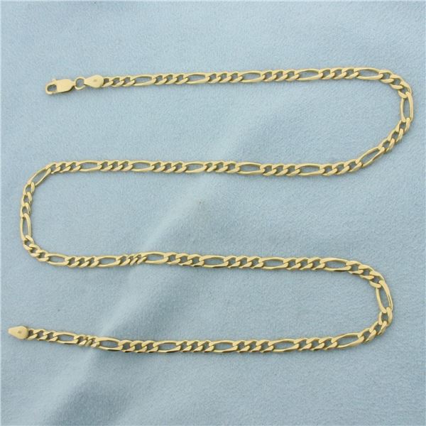 18 Inch Italian Figaro Link Chain Necklace in 14k Yellow Gold