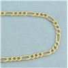 Image 2 : 18 Inch Italian Figaro Link Chain Necklace in 14k Yellow Gold