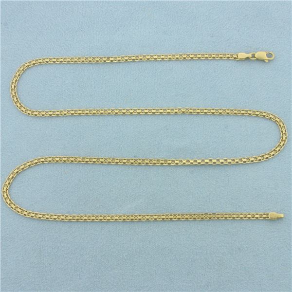 18 Inch Italian Bismark Link Chain Necklace in 18k Yellow Gold