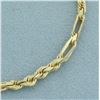 Image 2 : Milano and Rope Link Bracelet in 14k Yellow Gold