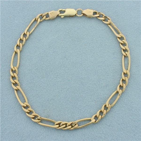 Figaro Link Italian Bracelet in 14k Yellow Gold