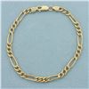 Image 1 : Figaro Link Italian Bracelet in 14k Yellow Gold