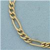 Image 2 : Figaro Link Italian Bracelet in 14k Yellow Gold