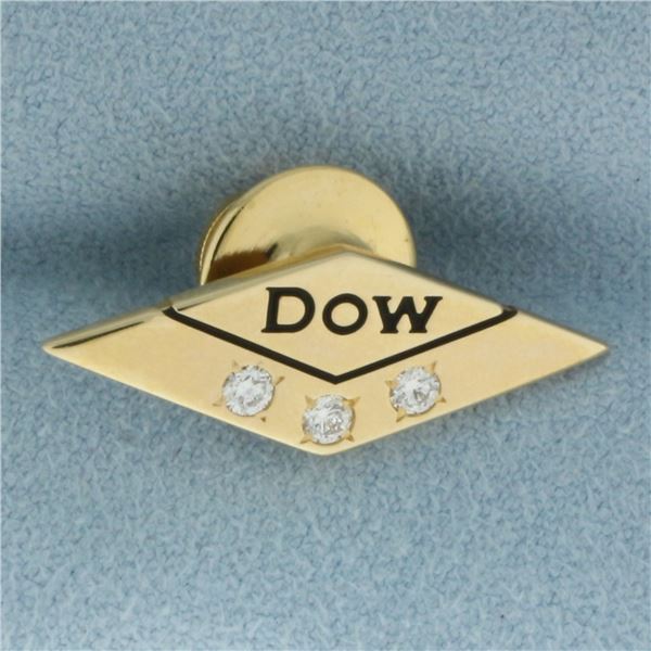 Vintage Dow Inc Damond Pin in 14K Yellow Gold