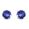 Image 1 : 5MM Round Lab Tanzanite Earrings in Sterling Silver