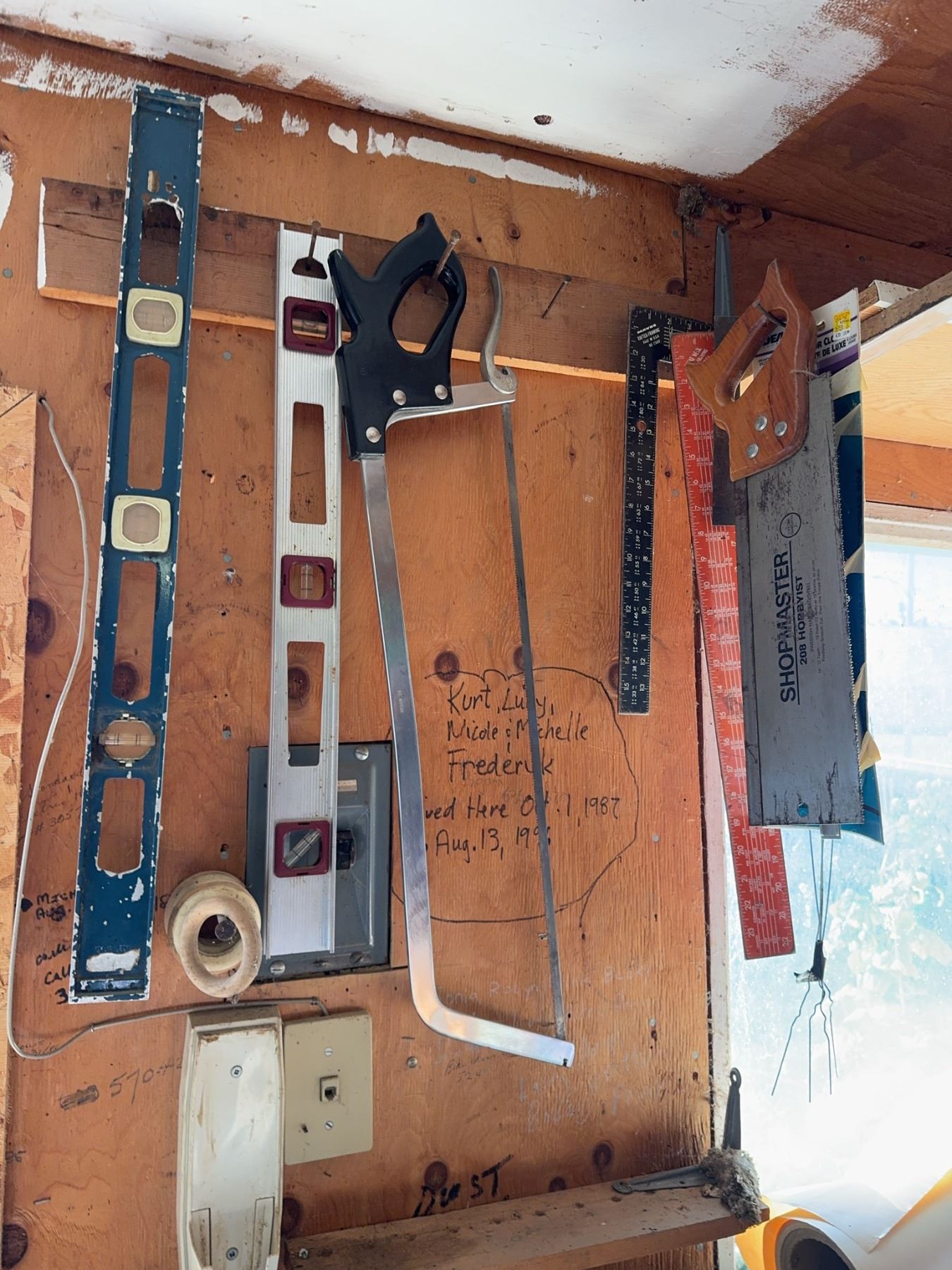 Hand Tools, Levels, Saws, Measuring Tapes, Hardware And Shelf Lot ...
