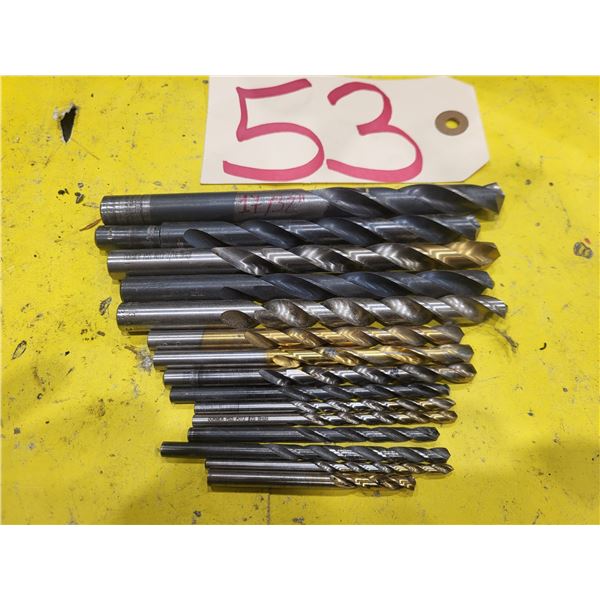 Lot(15) of assorted Drill with 1 x 1/4" regrinded