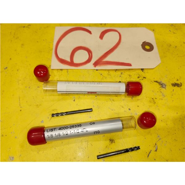 Set(2) of New Solid Carbide End Mill 1/8" 4fl.
