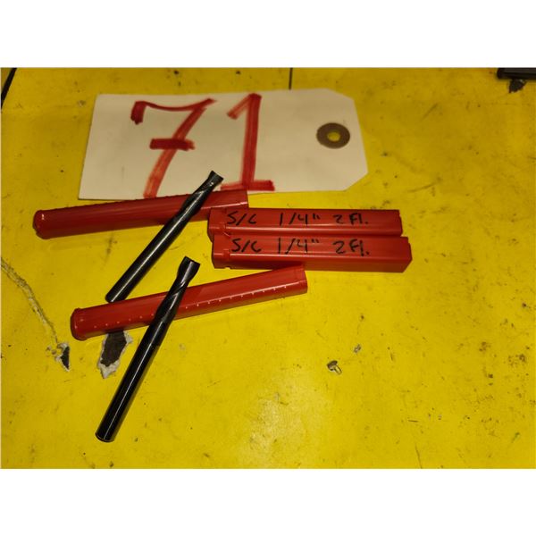 Set(2) of Solid Carbide End Mill 1/4" 2fl.
