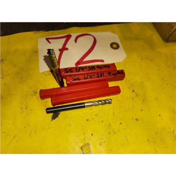 Set(2) of Solid Carbide End Mill 1/4" 3fl.