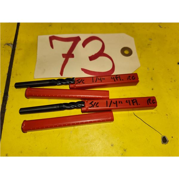 Set(2) of Solid Carbide End Mill 1/4" 4fl.