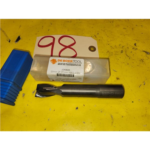 DEBOER Tool Carbide End Mill 20mm 2fl. R. 1mm