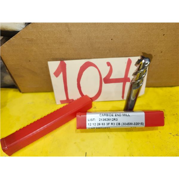 New Solid Carbide Ball End Mill 12mm (R3) 3fl.