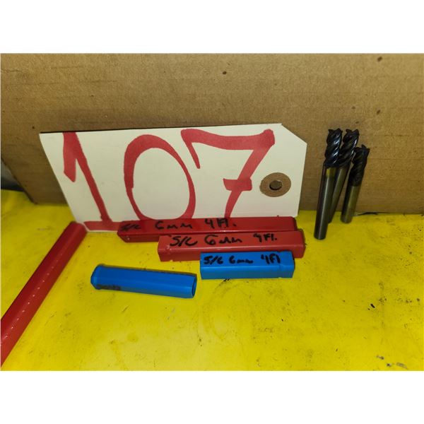 Lot(3) of Solid Carbide End Mill 6mm 4fl.