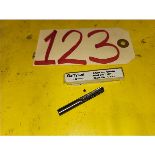 GARRYSON Carbide Burr shank 1/4" for hard steel / Stainless