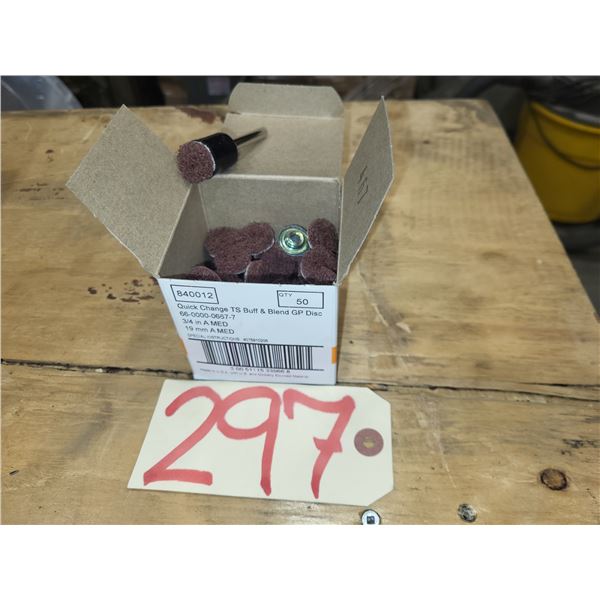 Box(50) of Standard Ab. Quick Change TS Buff&Blend Scotch-Brite Disc 3/4" with Mandrel