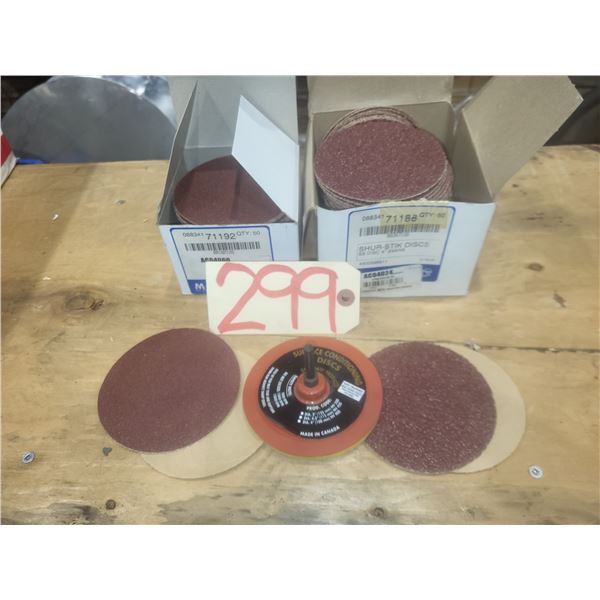 Lot of 2 Box(50) of MERIT 4" PSA Disc Gr.24-60 with Mandrel / Pad